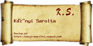 Kányi Sarolta névjegykártya